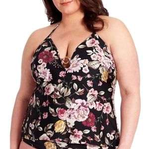 Rachel Roy Floral Halter Tankini